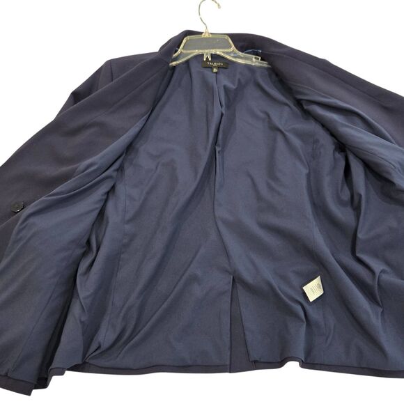 Talbots Women Blazer Plus Size 18w Blue Navy Double Breasted Silver Buttons EUC - Picture 5 of 9